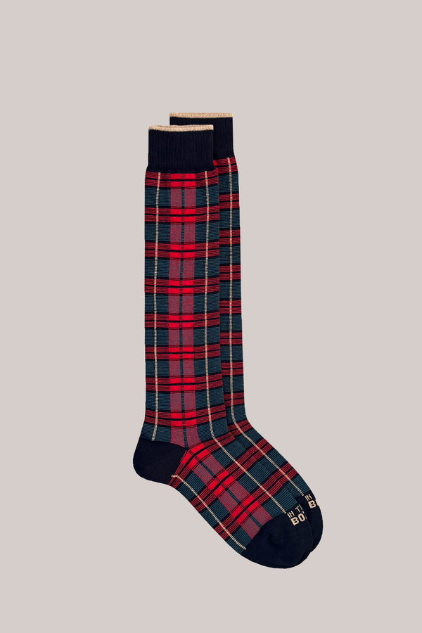 CALZE TARTAN NEW ROSSO/MULTICOLOR