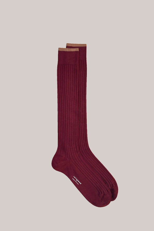 CALZE COTTON BASIC BORDEAUX