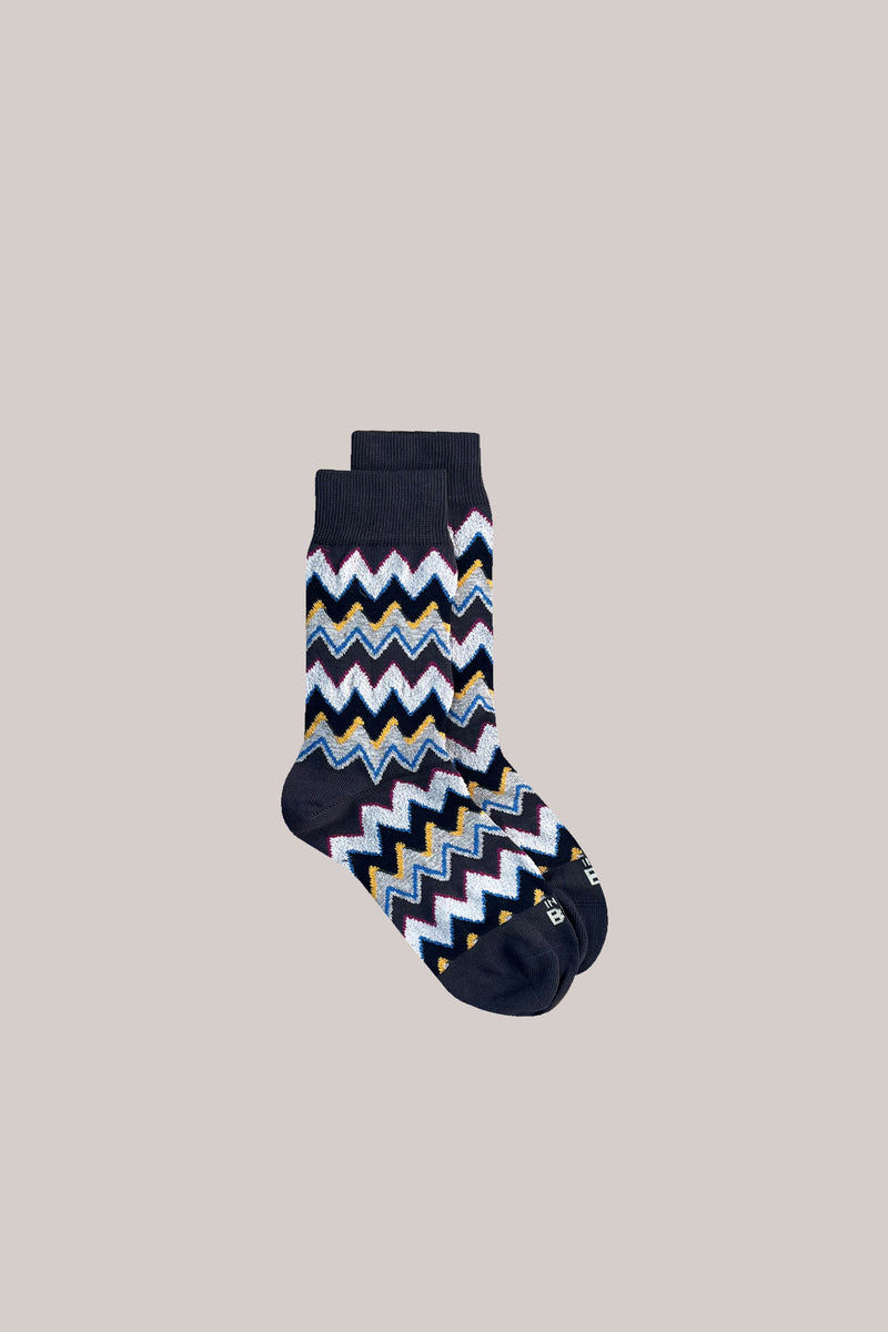 CALZE WOMAN ZIGZAG GRIGIO SCURO / MULTICOLOR